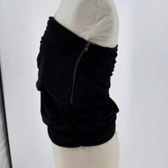 Elizabeth and James Tube Top Ruched Black Size Medium - Picture 3 of 4